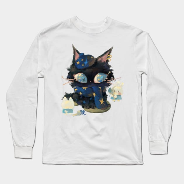 Milky Way Cat Long Sleeve T-Shirt by happyyu